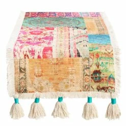 World Market Multicolor Patchwork Haveli Table Runner