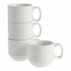 World Market Natural White Stackable Porcelain Mug 4 Piece Set