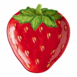 World Market Hand Painted Strawberry Figural Appetizer Plate