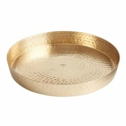 World Market Julian Round Gold Hammered Serving Tray