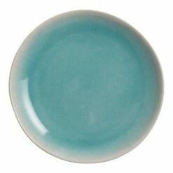 World Market Liliana Aqua and White Reactive Glaze Salad Plate