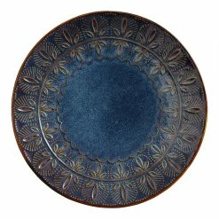 World Market Willow Indigo Blue Embossed Salad Plate
