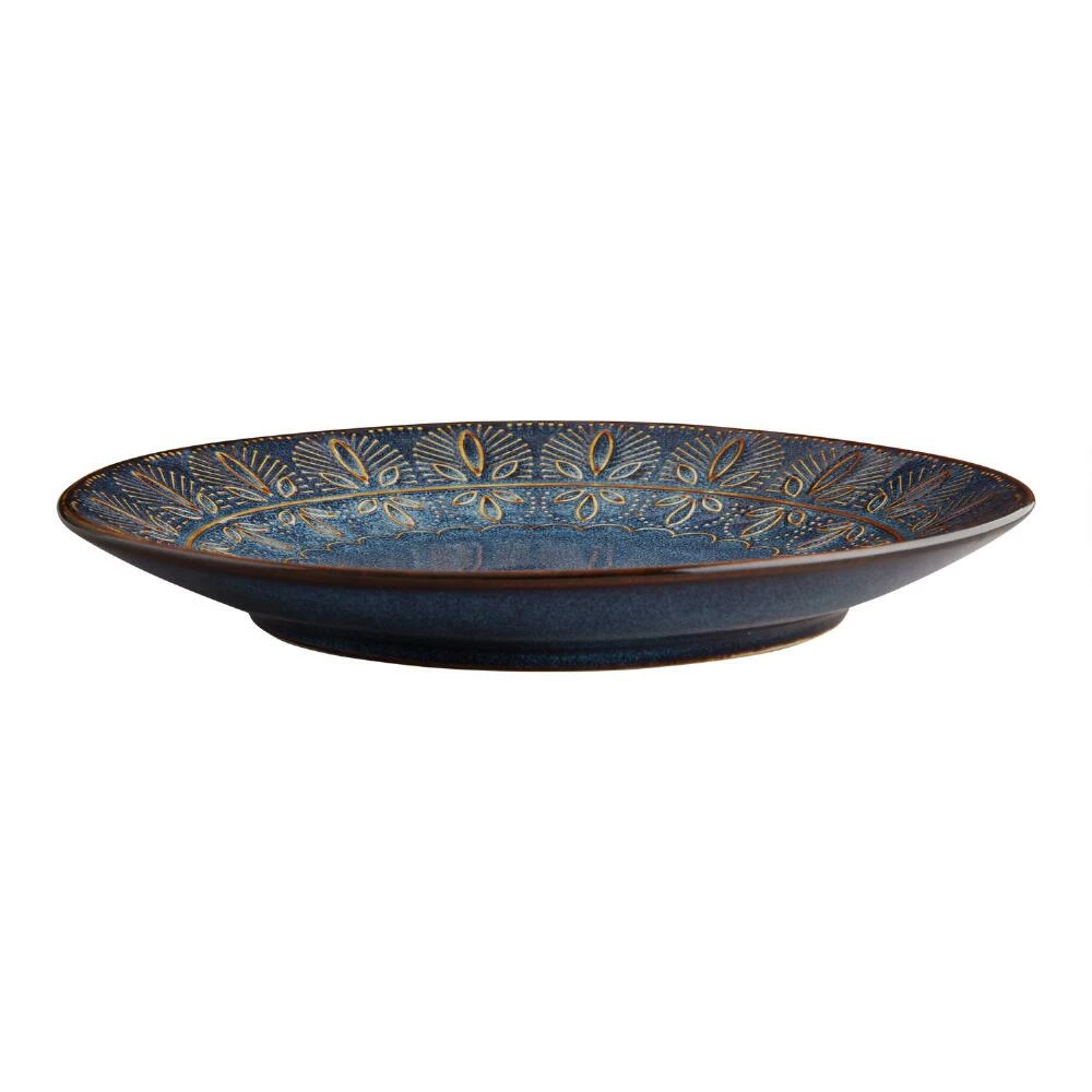 World Market Willow Indigo Blue Embossed Salad Plate - Image 2