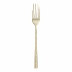 World Market Champagne Satin Hammered Dinner Fork
