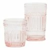 World Market Blush Pink Pressed Bar Glasses Set Of 2