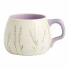 World Market Cream And Lavender Hand Painted Ceramic Mug