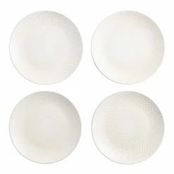 World Market Avery White Textured Dinner Plate Set Of 4