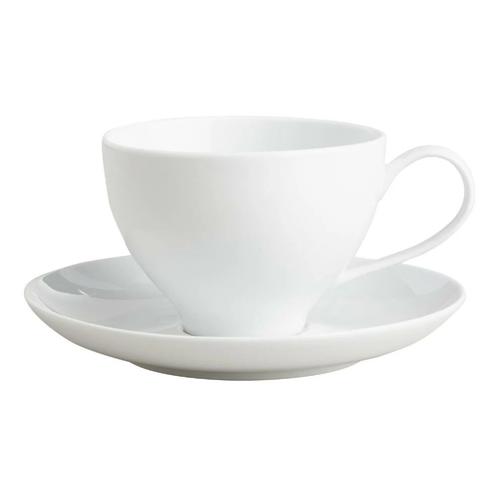 World Market Spin White Porcelain Cup And Saucer Duo Set Of 4