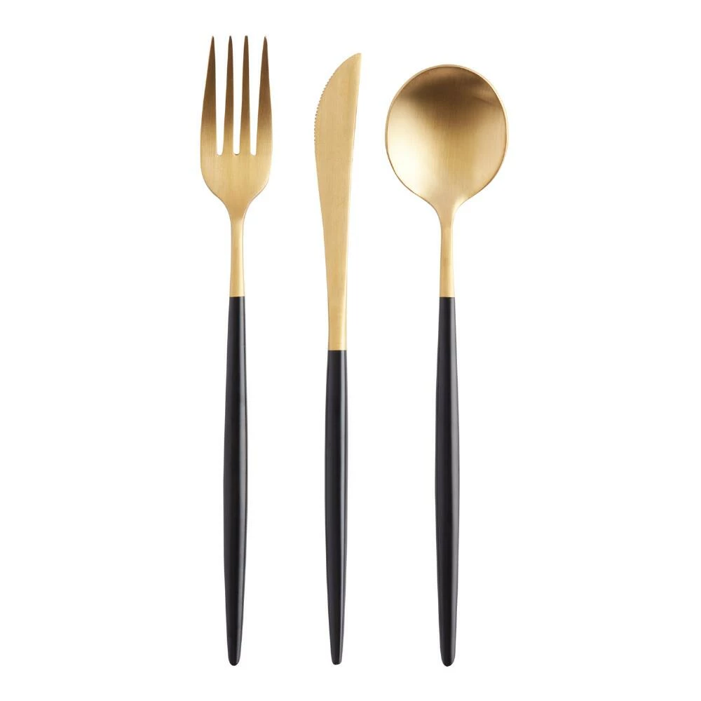 World Market Shay Black And Gold Dinner Forks Set Of 6 - Image 2