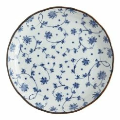 World Market Blue And White Porcelain Floret Dinner Plate