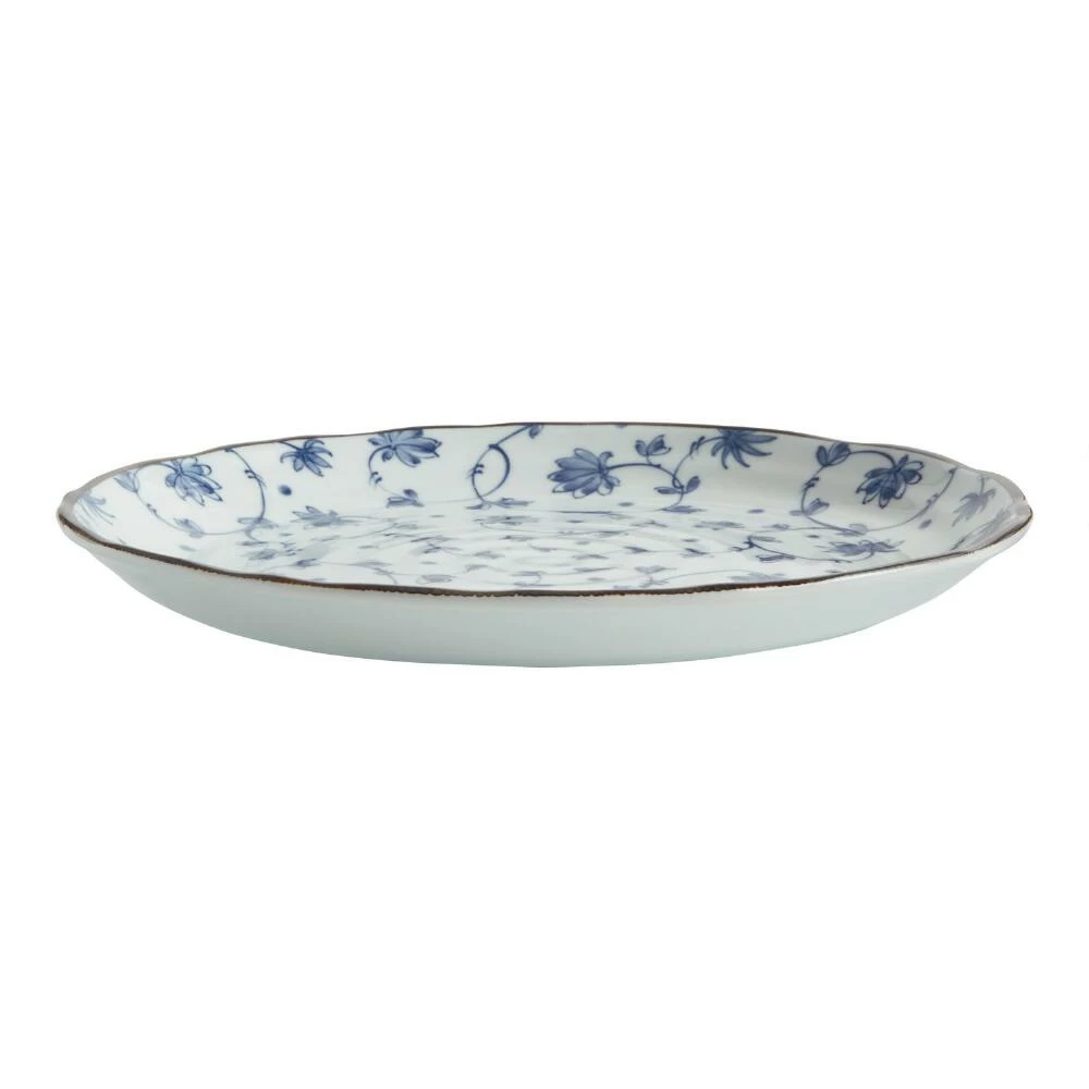 World Market Blue And White Porcelain Floret Dinner Plate - Image 2