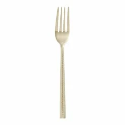 World Market Champagne Satin Hammered Salad Fork