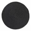 World Market Round Black Braided Placemat With Fringe Set Of 4