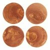 World Market Round Olive Wood Coasters 4 Pack