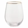 World Market Gold Rim Ribbed Stemless Wine Glass Set of 2