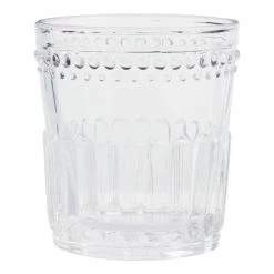 World Market Clear Pressed Double Old Fashioned Glass Set of 4