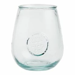 World Market Spanish Recycled Stamped Stemless Wine Glass