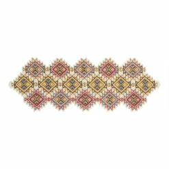 World Market Multicolor Geometric Beaded Table Runner