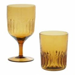 World Market Iona Amber Textured Bar Glass