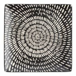World Market Trilogy Square Black And White Swirl Salad Plate Set Of 4
