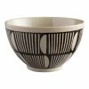 World Market Black And Sand Half Moon Wax Resist Noodle Bowl