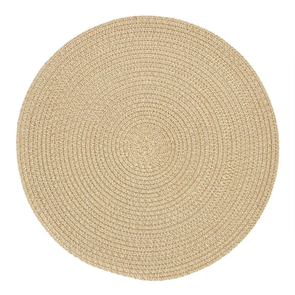 World Market Round Oatmeal Braided Placemats Set of 4