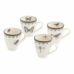 World Market French Letterpress Ceramic Mug Set Of 4