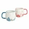 World Market Floral Face Hand Painted Ceramic Mug