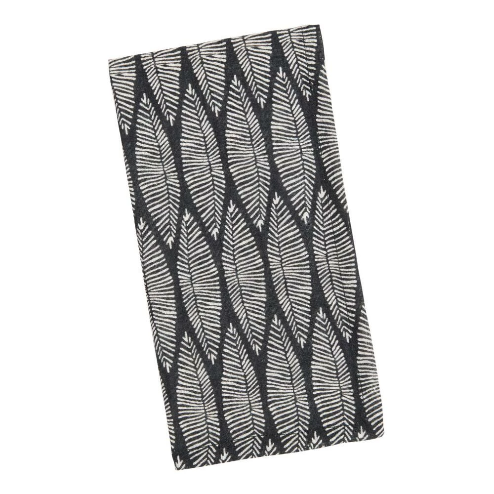 World Market Black And White Leaf Napkins Set Of 4