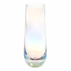 World Market Iridescent Stemless Champagne Flutes Set of 4