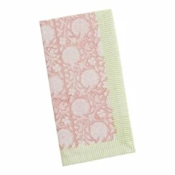 World Market Green And Pink Block Print Napkin