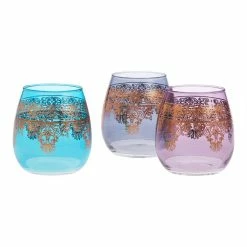 World Market Moroccan Stemless Wine Glasses Set of 3
