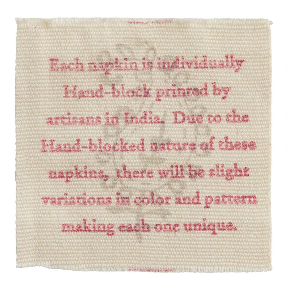 World Market Green And Pink Block Print Napkin - Image 3