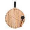 World Market Acacia Wood Pizza Cutting Board and Pizza Cutter Set