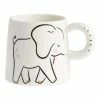 World Market Elephant Trunk Handle Ceramic Mug