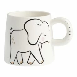 World Market Elephant Trunk Handle Ceramic Mug