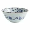 World Market Large Blue And White Porcelain Floret Noodle Bowl