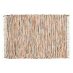 World Market Warm Multicolor Chindi Placemats with Fringe Set of 4