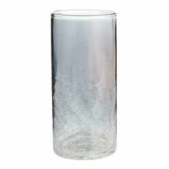 World Market Freida Smoke Luster Crackle Highball Glass