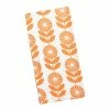 World Market Ivory and Orange Daisy Napkins Set of 4