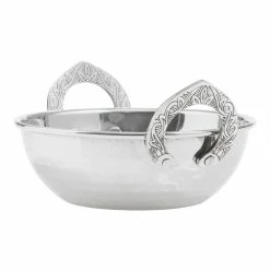 World Market Small Hammered Stainless Steel Karhai Serving Bowl