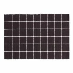 World Market Black and Ivory Windowpane Cotton Placemat Set of 4