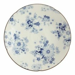 World Market Blue And White Porcelain Pansy Dinner Plate