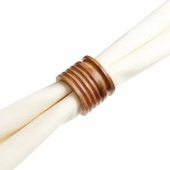 World Market Turned Wood Napkin Rings Set of 4