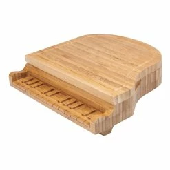 World Market Bamboo Grand Piano Cheese Board Set