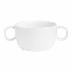 World Market Coupe White Porcelain Soup Bowl With Handle Set Of 2