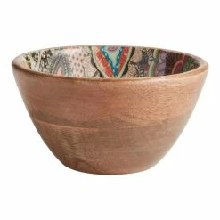 World Market Janice Small Multicolor Enamel Wood Bowl