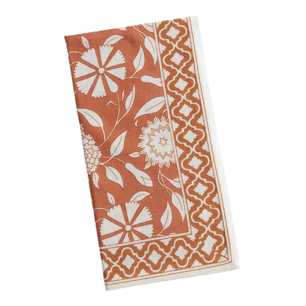 World Market Screen Printed Cotton Blend Napkin Set of 4 - Image 3
