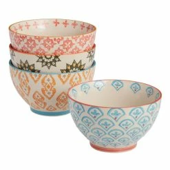 World Market Pad Print Noodle Bowl Set Of 4