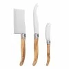World Market Olive Wood Cheese Knives 3 Piece Set